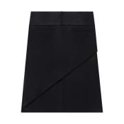 Zwarte Geriemde Asymmetrische Rok Courrèges , Black , Dames