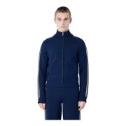 Gestreepte Gebreide Track Top Wales Bonner , Blue , Heren