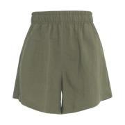 Groene Linnen Blend Shorts Caruso Stijl 8PM , Green , Dames