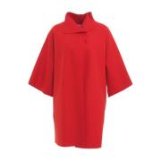 Oranje Kimono Wollen Jas Aw24 Harris Wharf London , Red , Dames