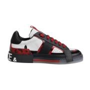 Iconische Logo Leren Sneakers Dolce & Gabbana , Multicolor , Heren