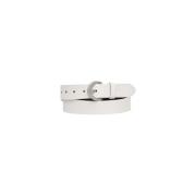 Klassieke Leren Pin Gesp Riem Calvin Klein Jeans , White , Dames