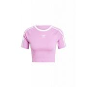 Katoenen Slim Fit Tee Adidas Originals , Pink , Dames