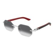 Stijlvolle zonnebril voor chique look Cartier , Gray , Unisex