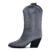 Suede Cowboy Boots Elena - Grey Cesare Gaspari , Gray , Dames