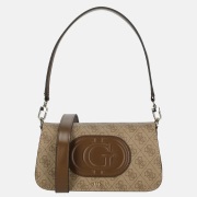 Guess Eco Mietta Flap schoudertas latte logo/brown