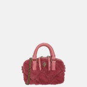 Kurt Geiger faux fur handtasje XS pink combi