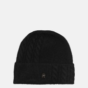 Tommy Hilfiger Elevated Chic Fluffy beanie muts black