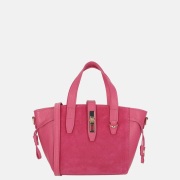 Charm London handtas suede/leer fuchsia