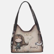 Anekke schoudertas buidel beige multi