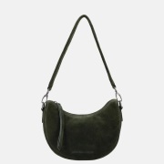 Hide & Stitches Brazos crossbody tas S suede olijfgroen