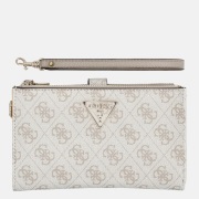 Guess Laurel II zip organizer portemonnee dark taupe logo