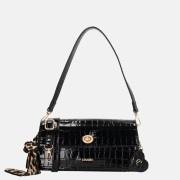Charm London Knightsbridge schoudertas croco lak zwart