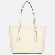 Kate Spade Zipper tote shopper fine grain leather cashew milk