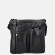 Hide & Stitches Idaho crossbody tas zwart