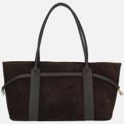 Charm London shopper suede donkerbruin