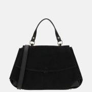 Charm London overslag handtas suede zwart