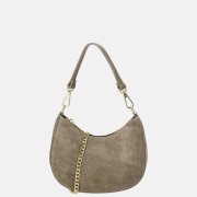 Charm London Mini schoudertas suede darktaupe