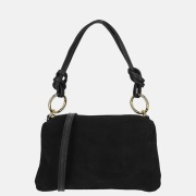 Charm London crossbody tas suede zwart