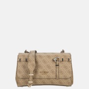 Guess Leona convertible crossbody tas flap latte logo