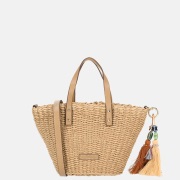 Laurent David Leo handtas raffia taupe