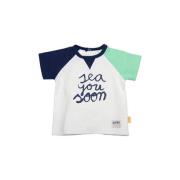 BESS baby T-shirt met tekst wit/groen/blauw Jongens Katoen Ronde hals ...