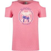 B.Nosy T-shirt met printopdruk roze Meisjes Stretchkatoen Ronde hals P...