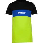 Raizzed T-shirt zwart/blauw/limegroen Jongens Stretchkatoen Ronde hals...