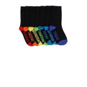 WE Fashion sokken - set van 7 zwart Jongens Katoen Effen - 23/26