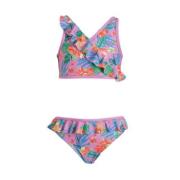 Me & My Monkey crop bikini met ruches paars/multi Meisjes Polyester Al...