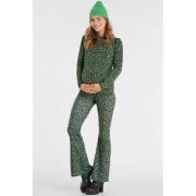 ONLY MATERNITY gebloemde flared broek OLMFEVER zwart/groen Dames Polye...