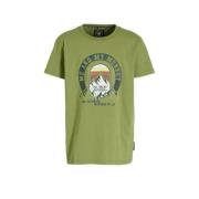 Me & My Monkey T-shirt Mozes met printopdruk groen Jongens Katoen Rond...