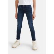 Shoeby skinny jeans dark denim Blauw Jongens Stretchdenim Effen - 152