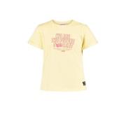 CoolCat Junior T-shirt Ellen met printopdruk lichtgeel Meisjes Katoen ...
