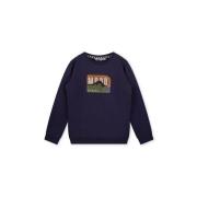 Moodstreet sweater met printopdruk 170 navy Blauw Jongens Katoen Ronde...