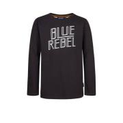 Blue Rebel jersey longsleeve Hatcher met logo zwart Logo - 122/128