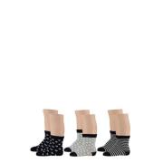 Apollo sokken - set van 6 blauw/grijs Meisjes Stretchkatoen All over p...