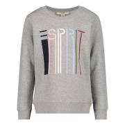 ESPRIT sweater met logo grijs melange Logo - 128 | Sweater van ESPRIT