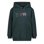 ESPRIT hoodie met logo donkergroen Sweater Logo - 92