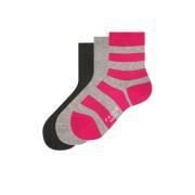 FALKE sokken - 3 paar grijs melange/roze Jongens/Meisjes Katoen All ov...