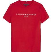 Tommy Hilfiger unisex T-shirt van biologisch katoen rood Logo - 98