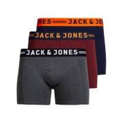 JACK & JONES JUNIOR boxershort JACLICHFIELD - set van 3 antraciet/rood...