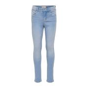 KIDS ONLY skinny jeans KONROYAL met katoen light denim Blauw Effen - 1...