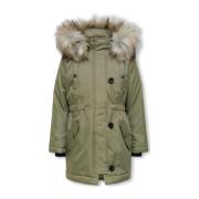 KIDS ONLY GIRL winterjas KOGIRIS lichtgroen Meisjes Polyester Capuchon...