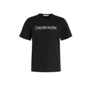 CALVIN KLEIN JEANS T-shirt met logo zwart Jongens Katoen Ronde hals Lo...