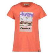 Cars T-shirt met printopdruk zalm Roze Meisjes Katoen Ronde hals Print...