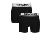Vingino boxershort - set van 2 zwart Jongens Stretchkatoen Effen - 98/...