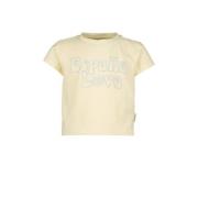Vingino x Senna Bellod T-shirt met tekst lichtgeel Meisjes Katoen Rond...