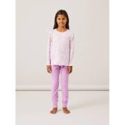 NAME IT KIDS pyjama NKFNIGHTSET met bloemendessin lichtroze/roze Meisj...