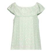 NAME IT top met all over print met broderie lichtgroen Meisjes Polyest...